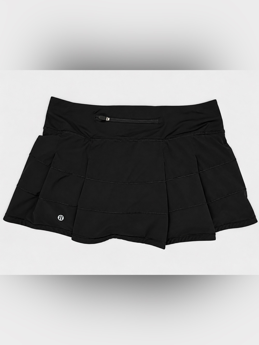 Lululemon Run Pace Setter Skirt Black Pleated Running Tennis Skort
